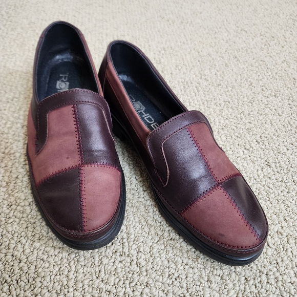 ROHDE Patchwork Leather Loafers Shoes Size 6 Red Burgundy Slip on Shoes Funky - Picture 8 of 11